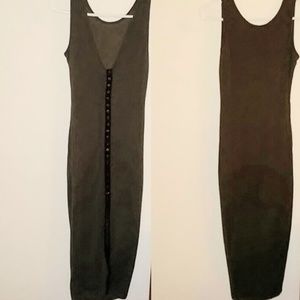 Olive green midi dress